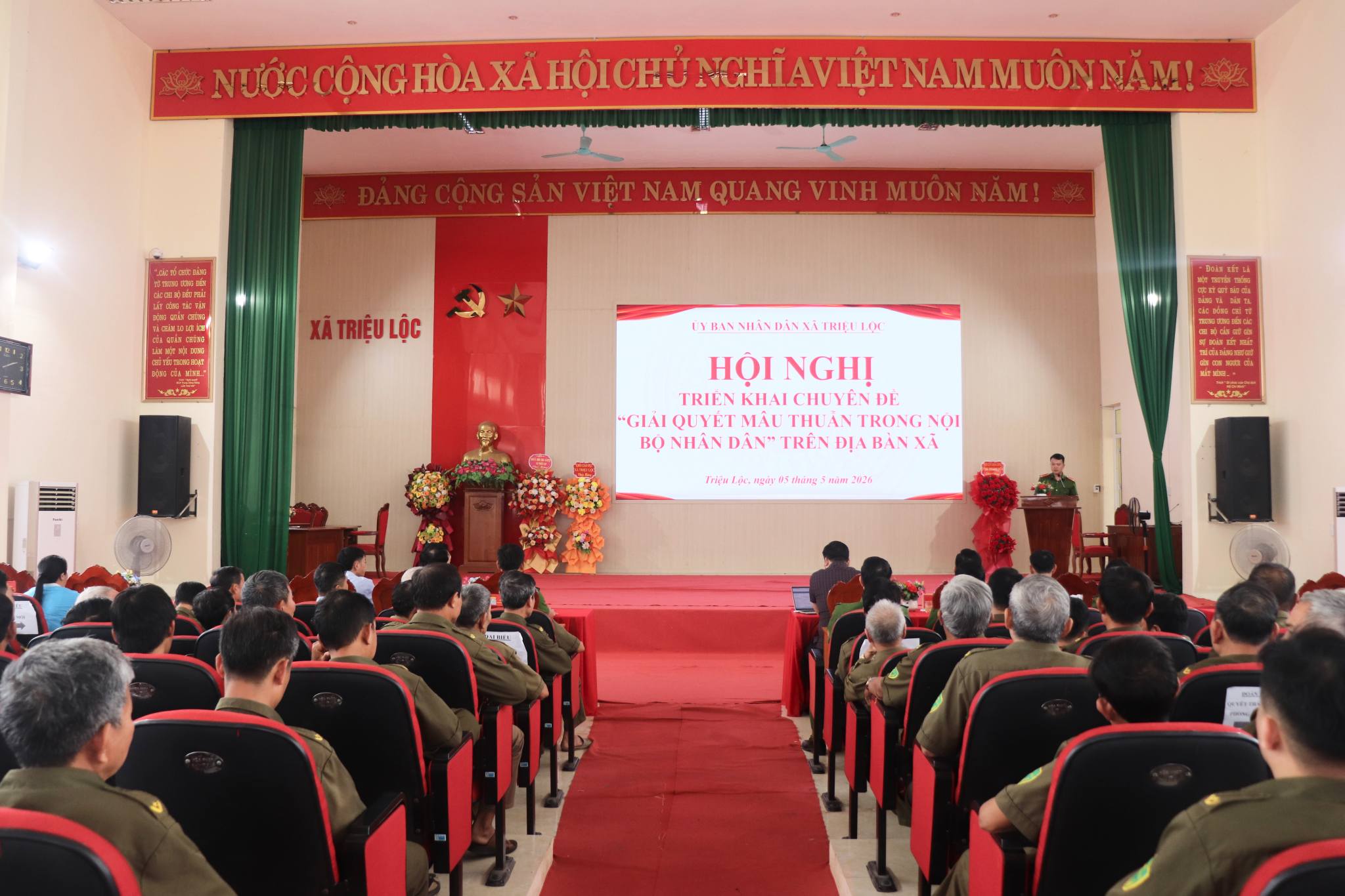 UBND xã Triệu Lộc tổ chức hội nghị chuyên đề về giải quyết mâu thuẫn trong nội bộ nhân dân