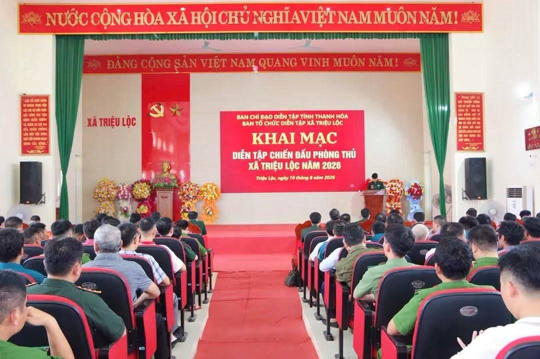 Hoàn thành diễn tập chiến đấu phòng thủ xã Triệu Lộc năm 2026