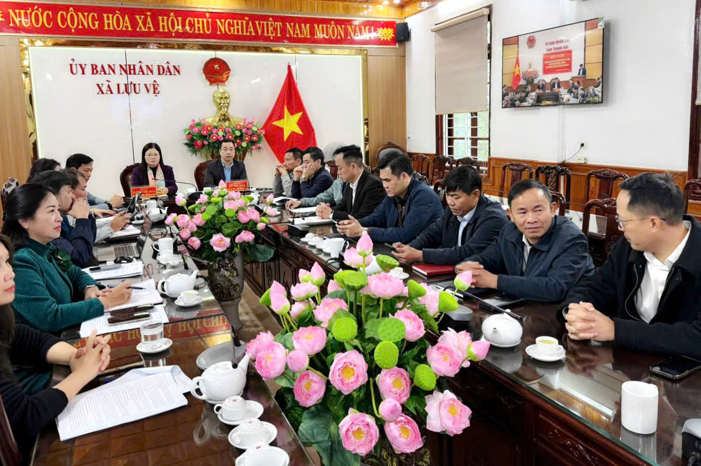 Xã Lưu Vệ tham dự hội nghị trực tuyến toàn tỉnh triển khai nhiệm vụ phát triển KT-XH, đảm bảo QP-AN và phát động thi đua năm 2026
