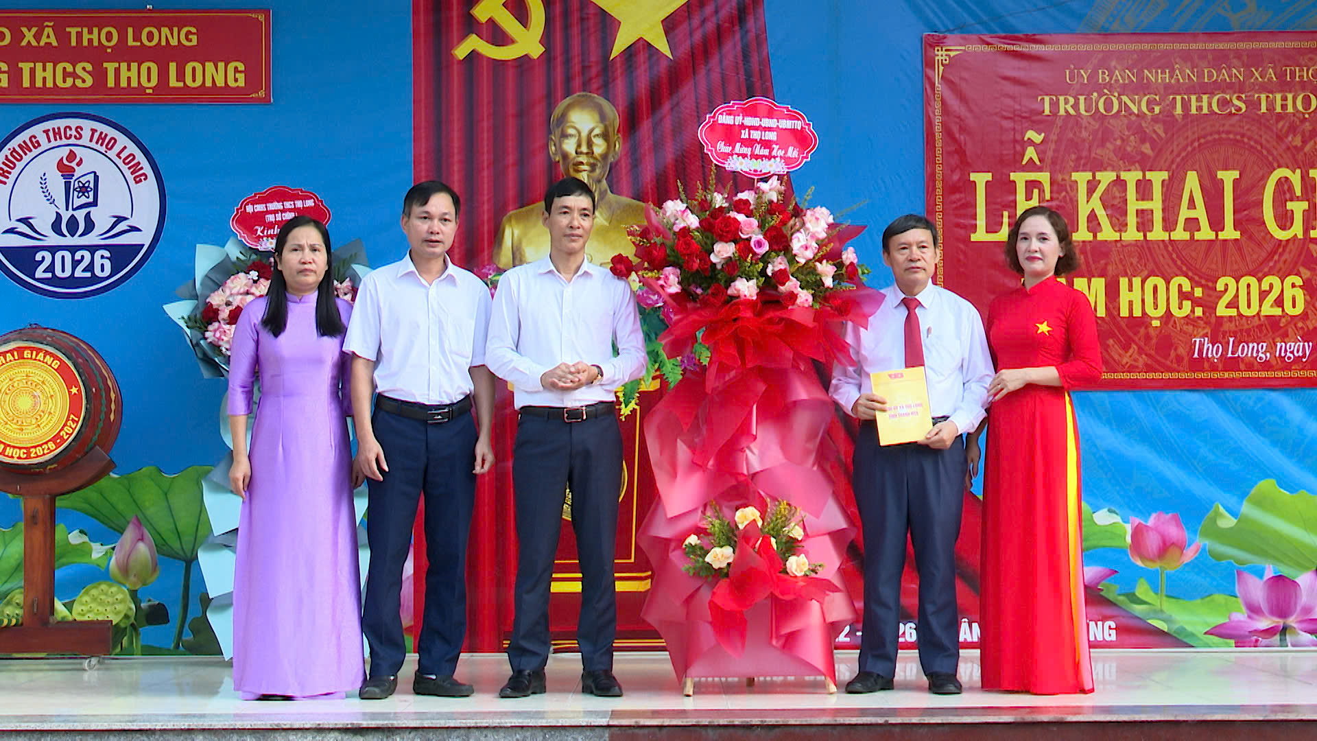 Đồng chí Lê Kiều Anh dự Lễ khai giảng năm học 2026-2027 tại Trường THCS Thọ Long