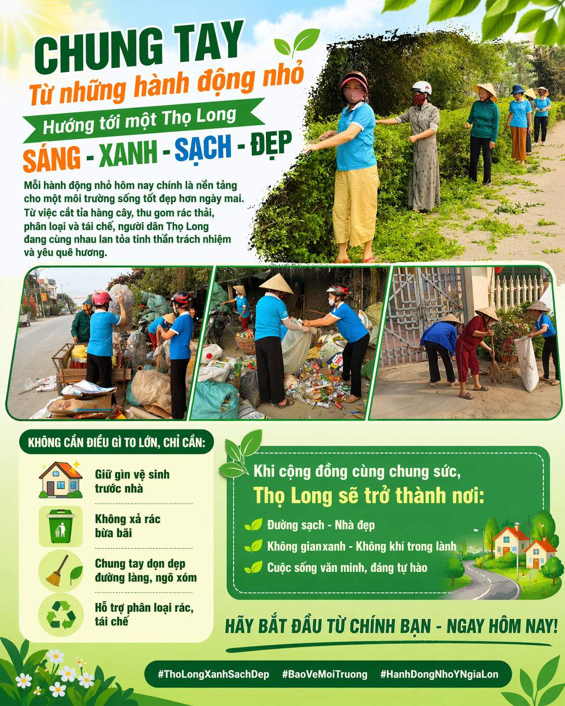 Chung Tay Từ Những Hành Động Nhỏ – Hướng Tới Một Thọ Long Sáng, Xanh, Sạch, Đẹp