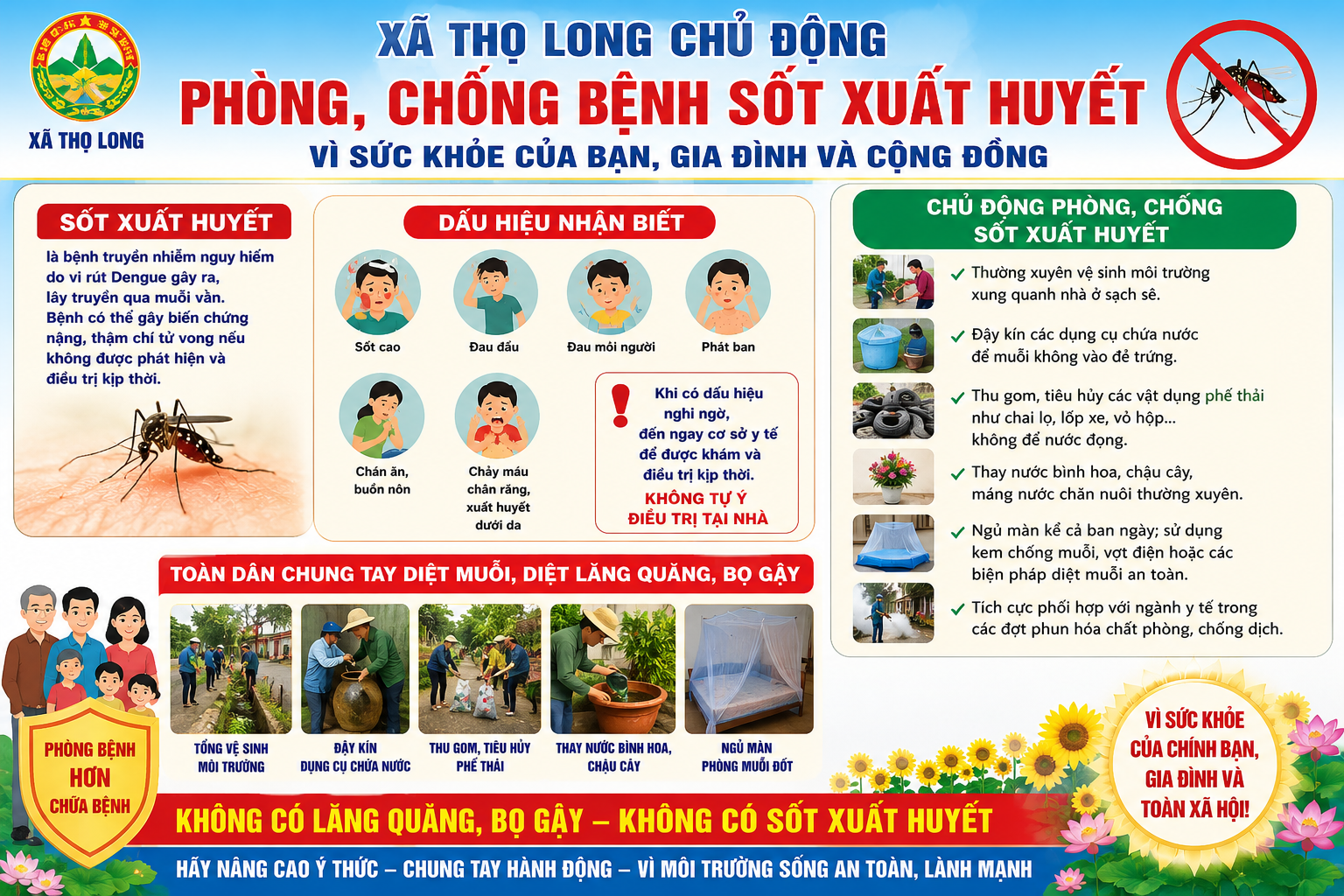 Xã Thọ Long chủ động tuyên truyền phòng, chống bệnh sốt xuất huyết