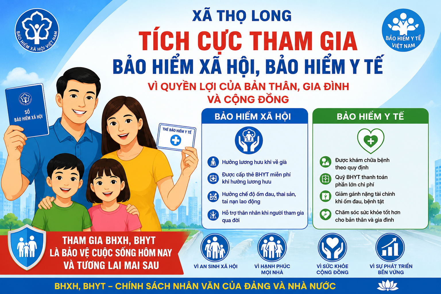 Xã Thọ Long đẩy mạnh tuyên truyền, vận động Nhân dân tham gia BHXH, BHYT