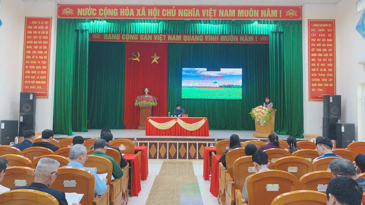 UBND XÃ THỌ LONG TỔ CHỨC HỘI NGHỊ TRIỂN KHAI PHƯƠNG ÁN SẢN XUẤT VỤ CHIÊM XUÂN NĂM 2025 – 2026