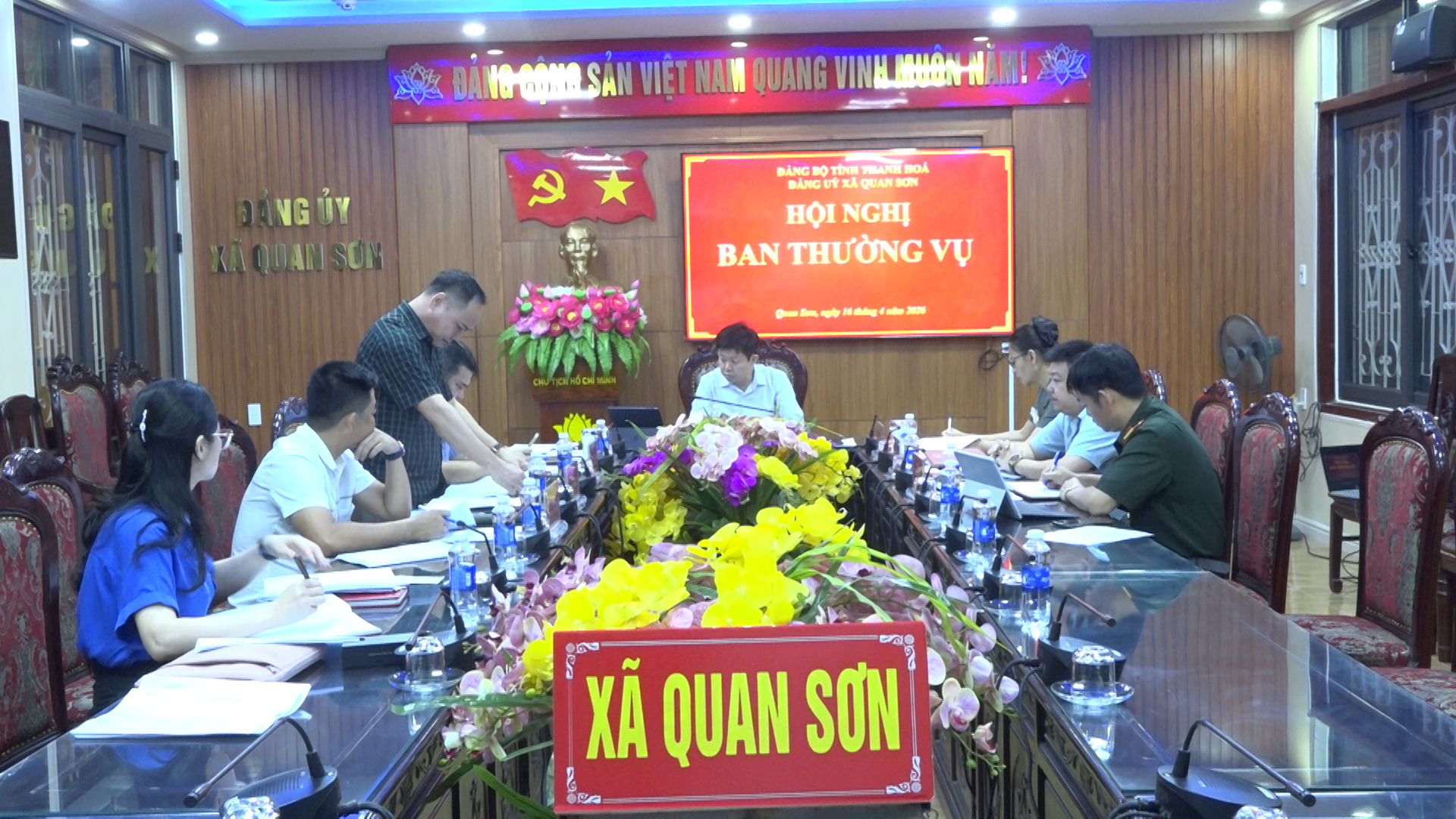 Hội nghị Ban Thường vụ Đảng ủy xã Quan Sơn tháng 4 năm 2026