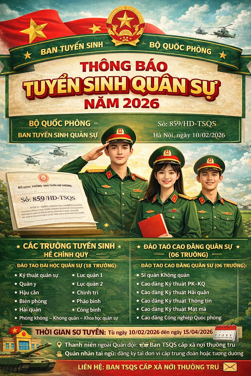 TUYỂN SINH QUÂN SỰ NĂM 2026