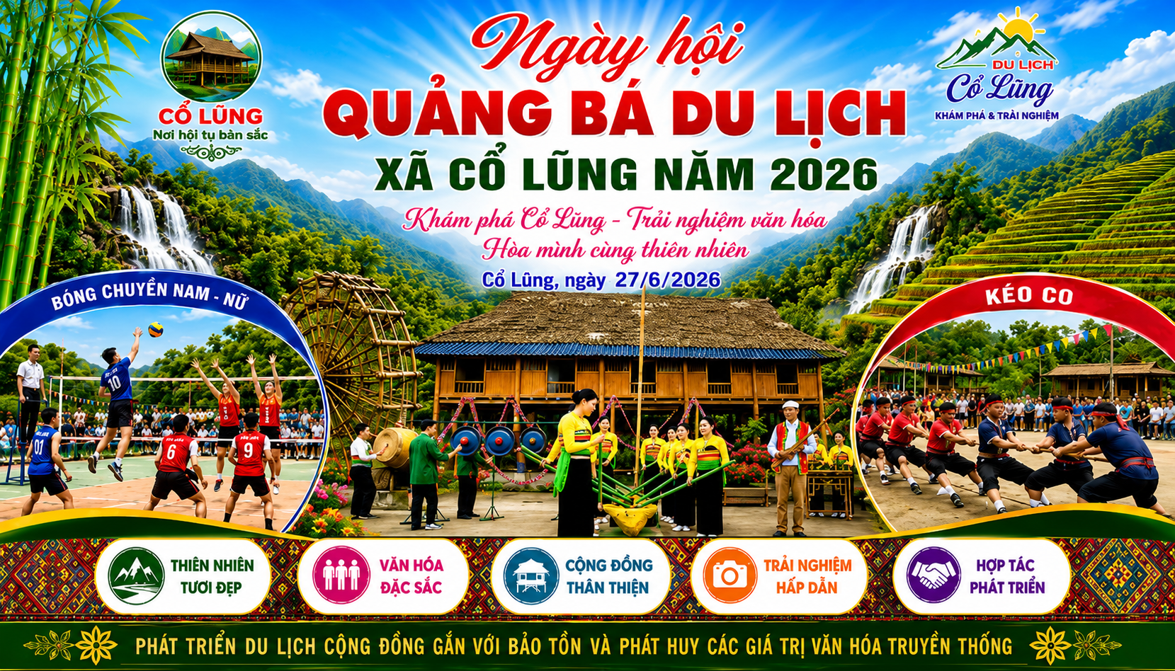 XÃ CỔ LŨNG TỔ CHỨC NGÀY HỘI QUẢNG BÁ DU LỊCH NĂM 2026 TẠI THÔN ẤM HIÊU