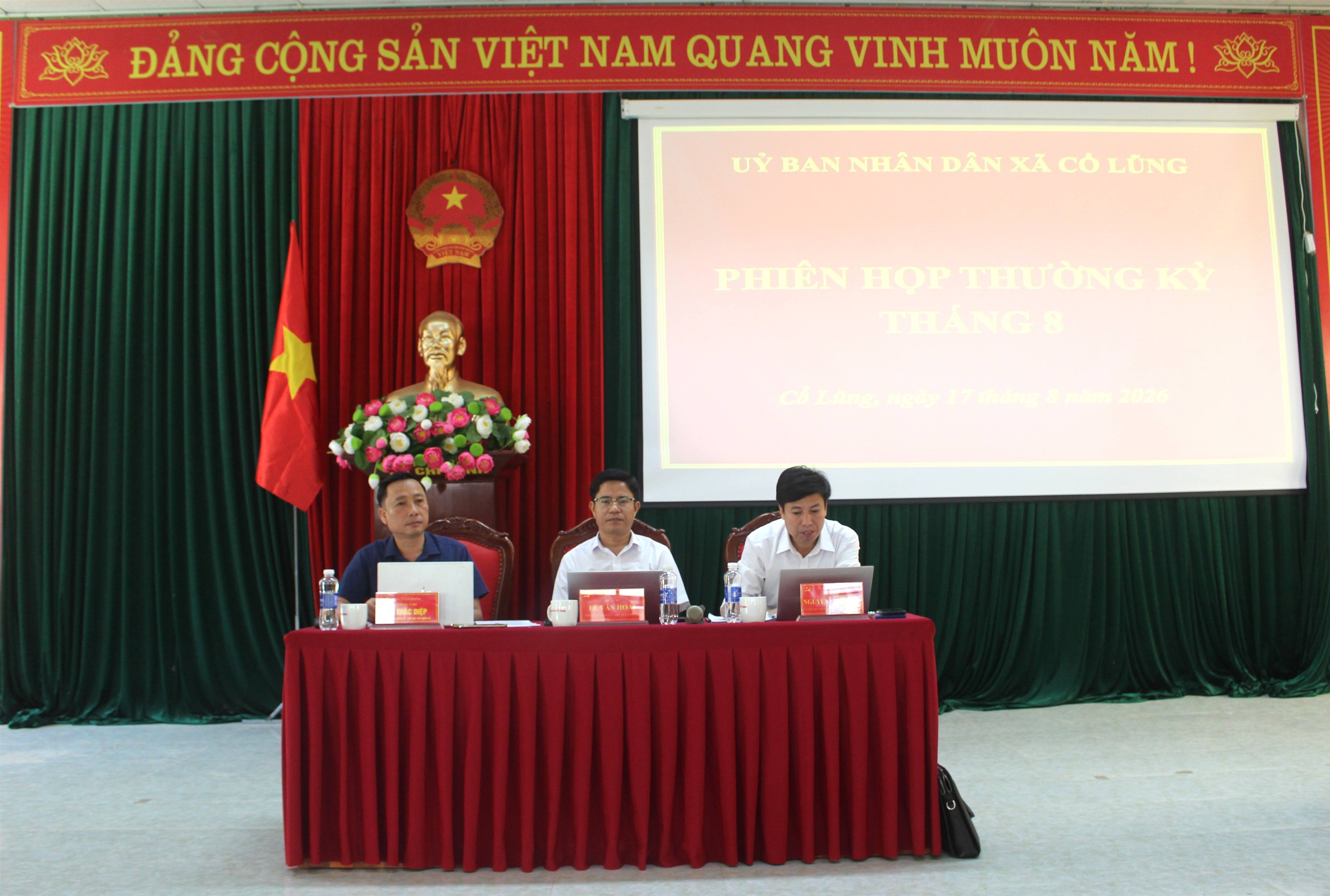 Xã Cổ Lũng tổ chức Phiên họp thường kỳ tháng 8 năm 2026