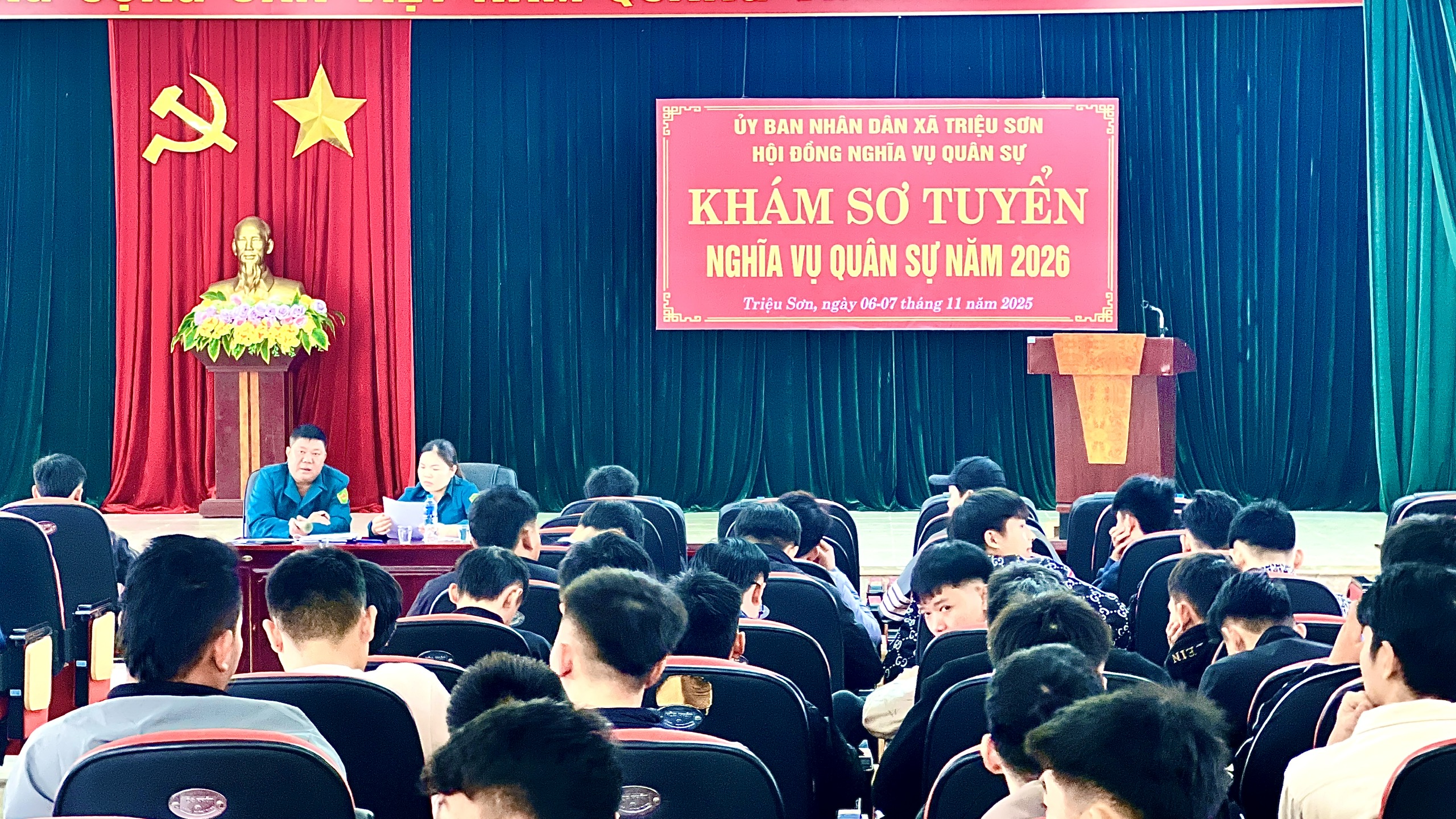 XÃ TRIỆU SƠN TỔ CHỨC KHÁM SƠ TUYỂN NGHĨA VỤ QUÂN SỰ, CÔNG AN NĂM 2026