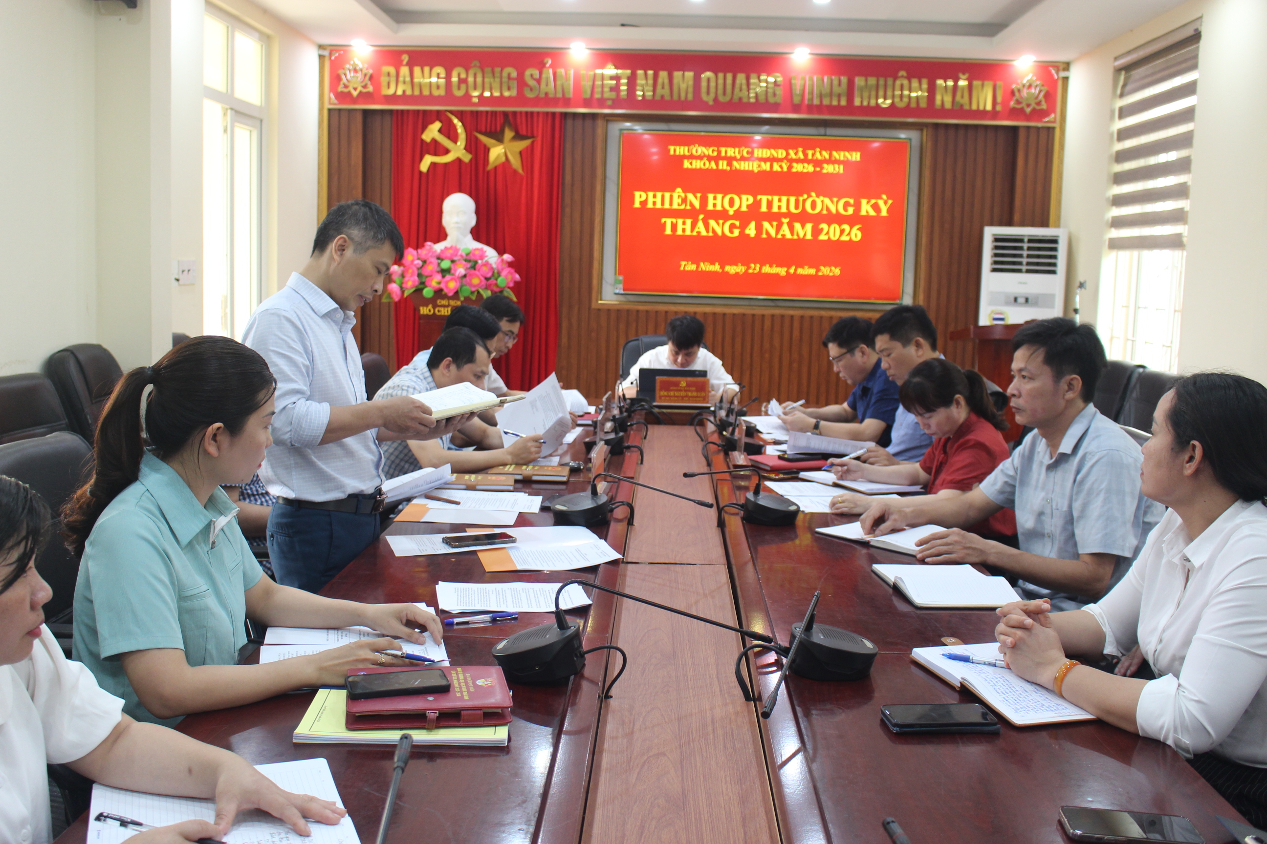 Thường trực HĐND xã Tân Ninh tổ chức phiên họp thường kỳ tháng 4 năm 2026