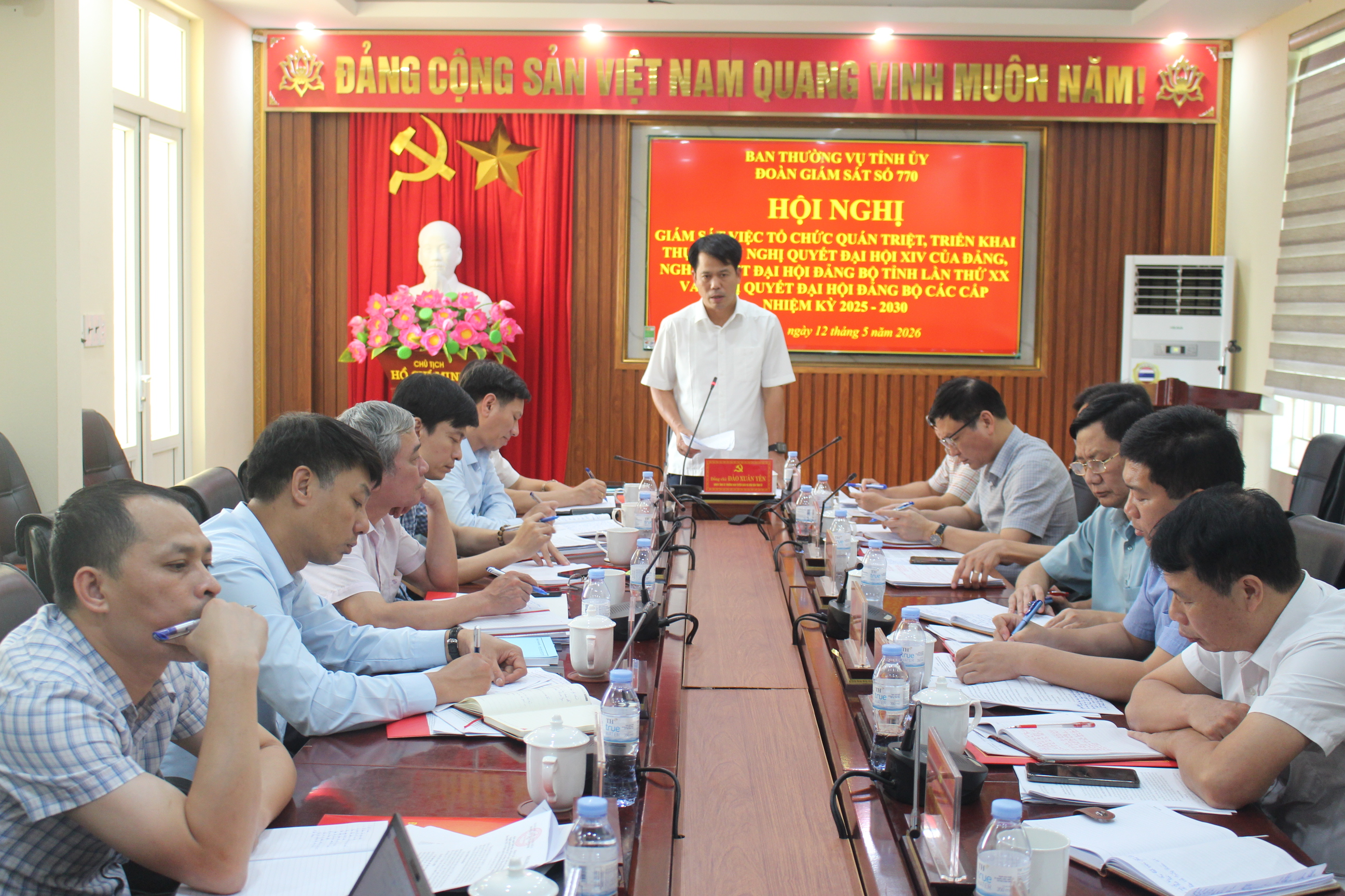 Đoàn giám sát của Ban Thường vụ Tỉnh ủy làm việc với xã Tân Ninh về triển khai thực hiện Nghị quyết Đại hội Đảng các cấp