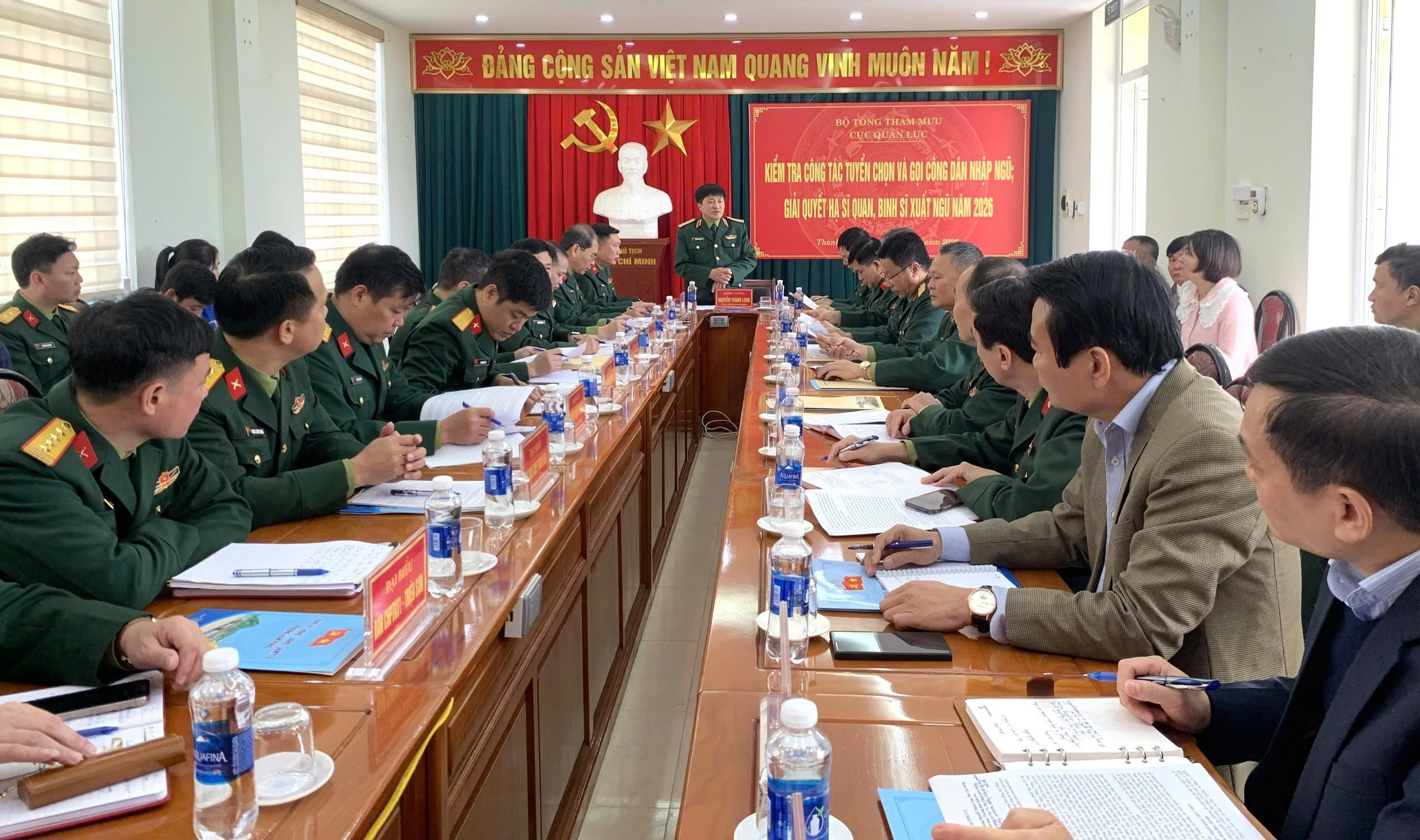 Bộ Tổng Tham mưu kiểm tra công tác tuyển chọn và gọi công dân nhập ngũ; chuẩn bị giải quyết hạ sĩ quan, binh sĩ xuất ngũ năm 2026 tại phường Hàm Rồng