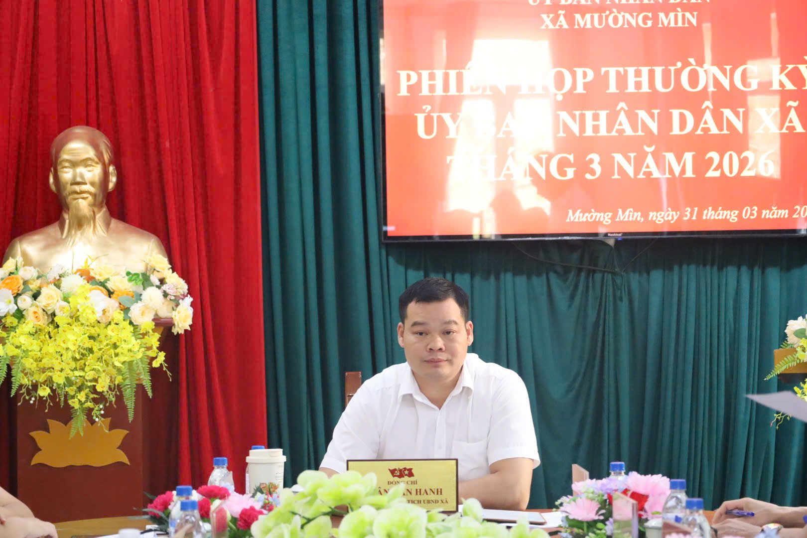 Xã Mường Mìn tổ chức Phiên họp thường kỳ UBND tháng 3 năm 2026