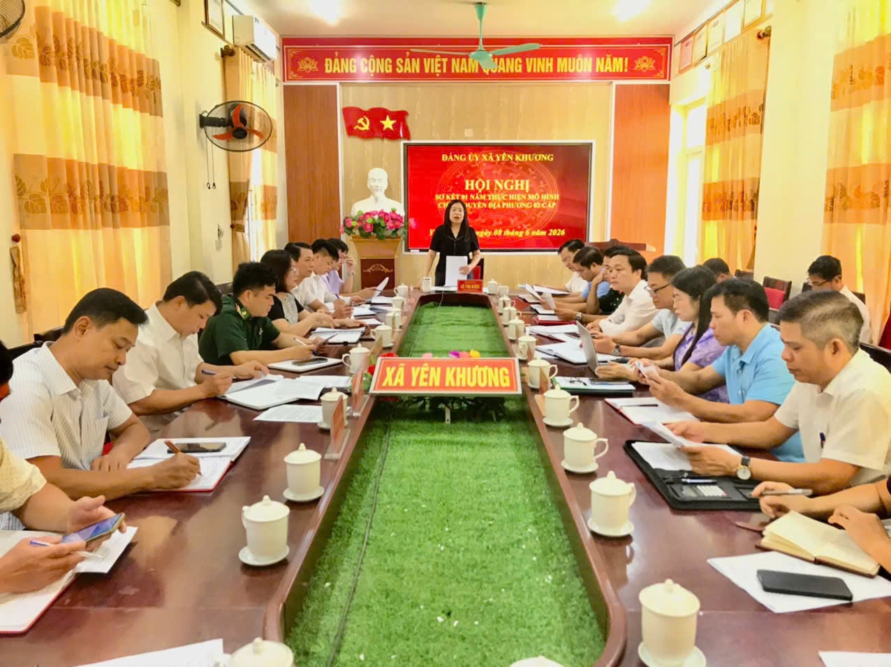 XÃ YÊN KHƯƠNG TỔ CHỨC HỘI NGHỊ SƠ KẾT 01 NĂM THỰC HIỆN MÔ HÌNH CHÍNH QUYỀN ĐỊA PHƯƠNG 02 CẤP