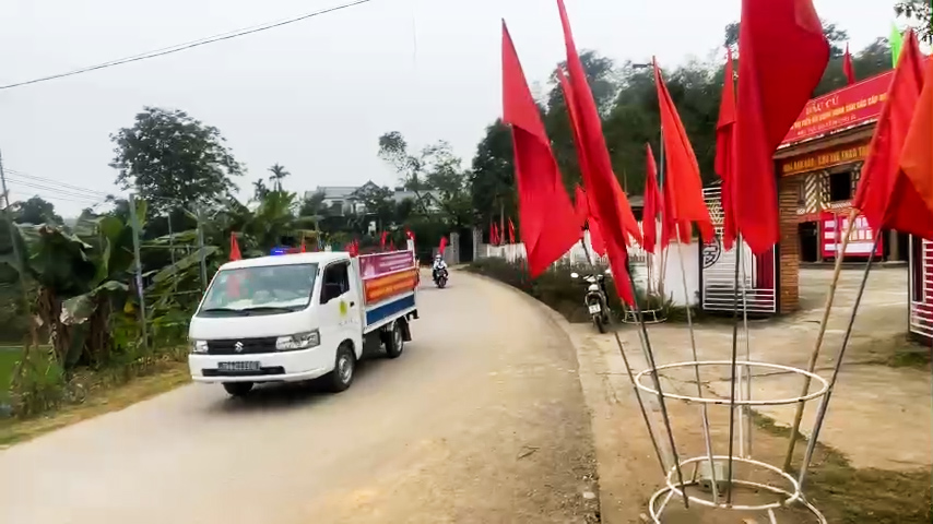 Xã Đồng Lương ra quân tuyên truyền lưu động về bầu cử đại biểu Quốc hội và HĐND các cấp