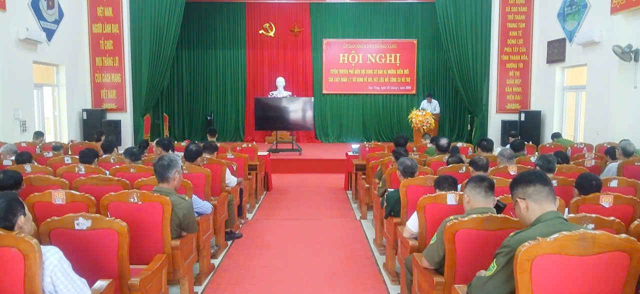 Xã Sao Vàng: Tuyên truyền, phổ biến nội dung cơ bản và những điểm mới của Luật Quản lý, sử dụng vũ khí, vật liệu nổ, công cụ hỗ trợ