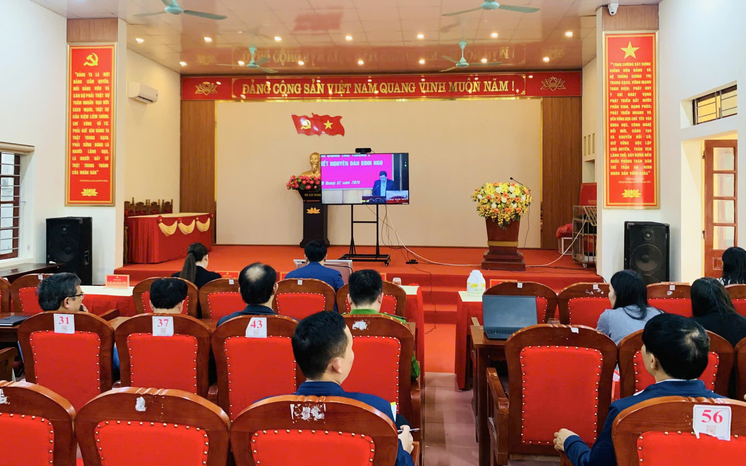 Xã Sao Vàng tham dự Hội nghị trực tuyến toàn tỉnh về công tác chuẩn bị tổ chức Nguyên đán Bính Ngọ và một số nhiệm vụ trọng tâm quý I năm 2026