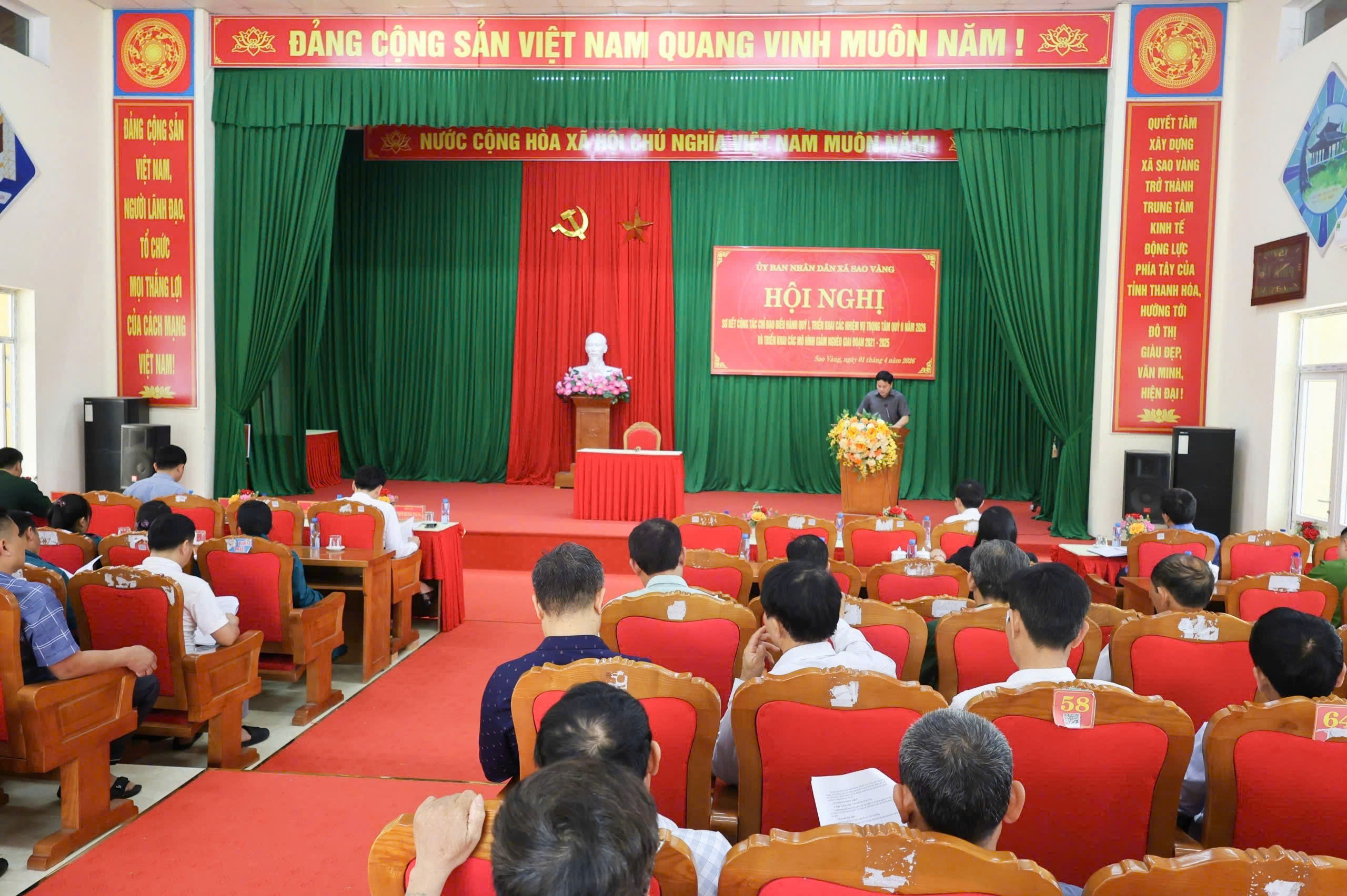 UBND xã Sao Vàng: Sơ kết công tác chỉ đạo điều hành quý I, triển khai các nhiệm vụ trọng tâm quý II năm 2026