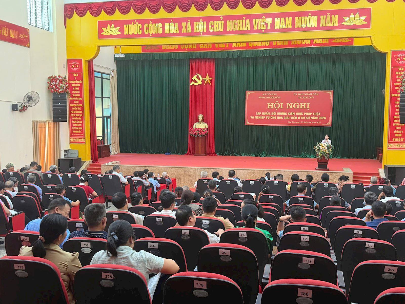 Sở Tư pháp tỉnh Thanh Hóa phối hợp với UBND xã Kim Tân tổ chức Hội nghị tập huấn công tác hòa giải ở cơ sở