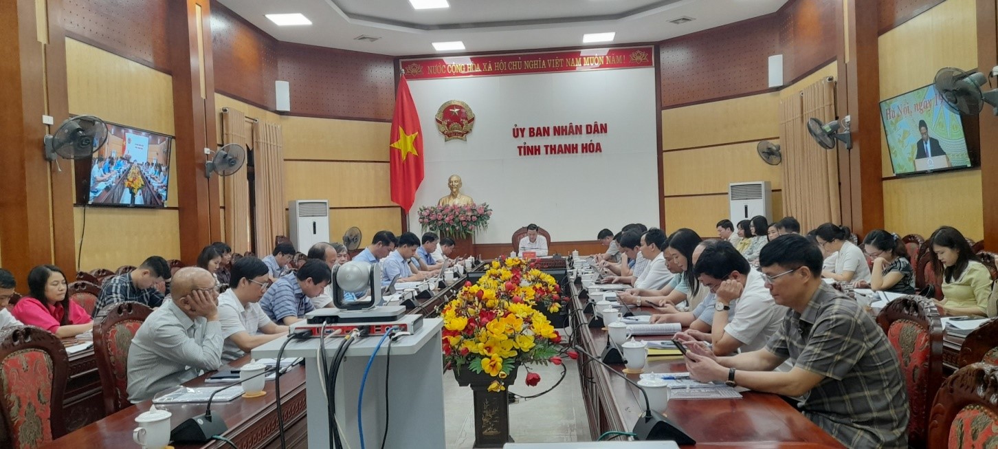 Các đại biểu tham dự hội nghị tại điểm cầu của tỉnh Thanh Hóa