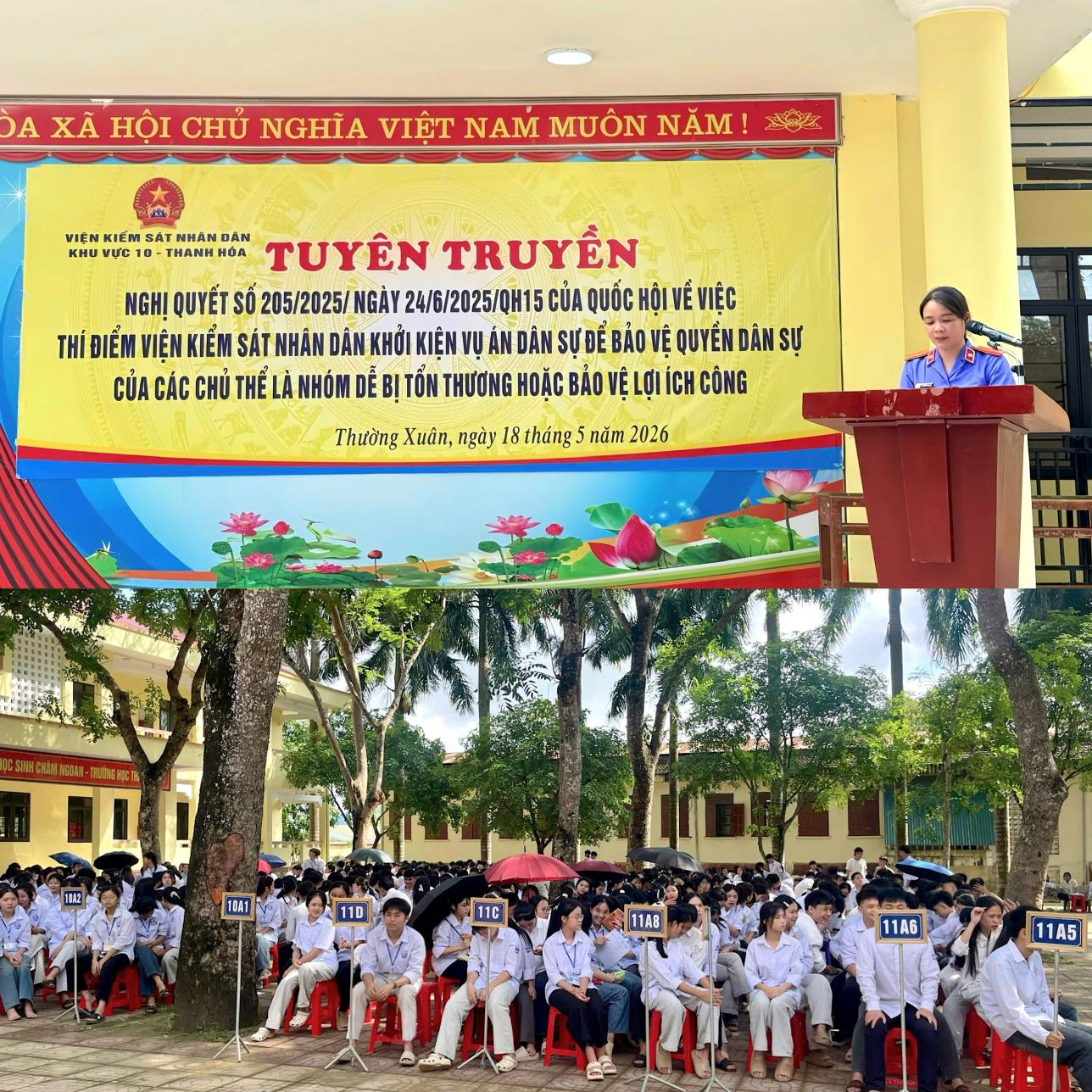 Viện kiểm sát nhân dân (VKSND) khu vực 10 - Thanh Hoá: Lồng ghép tuyên truyền Nghị quyết 205 đến trường học