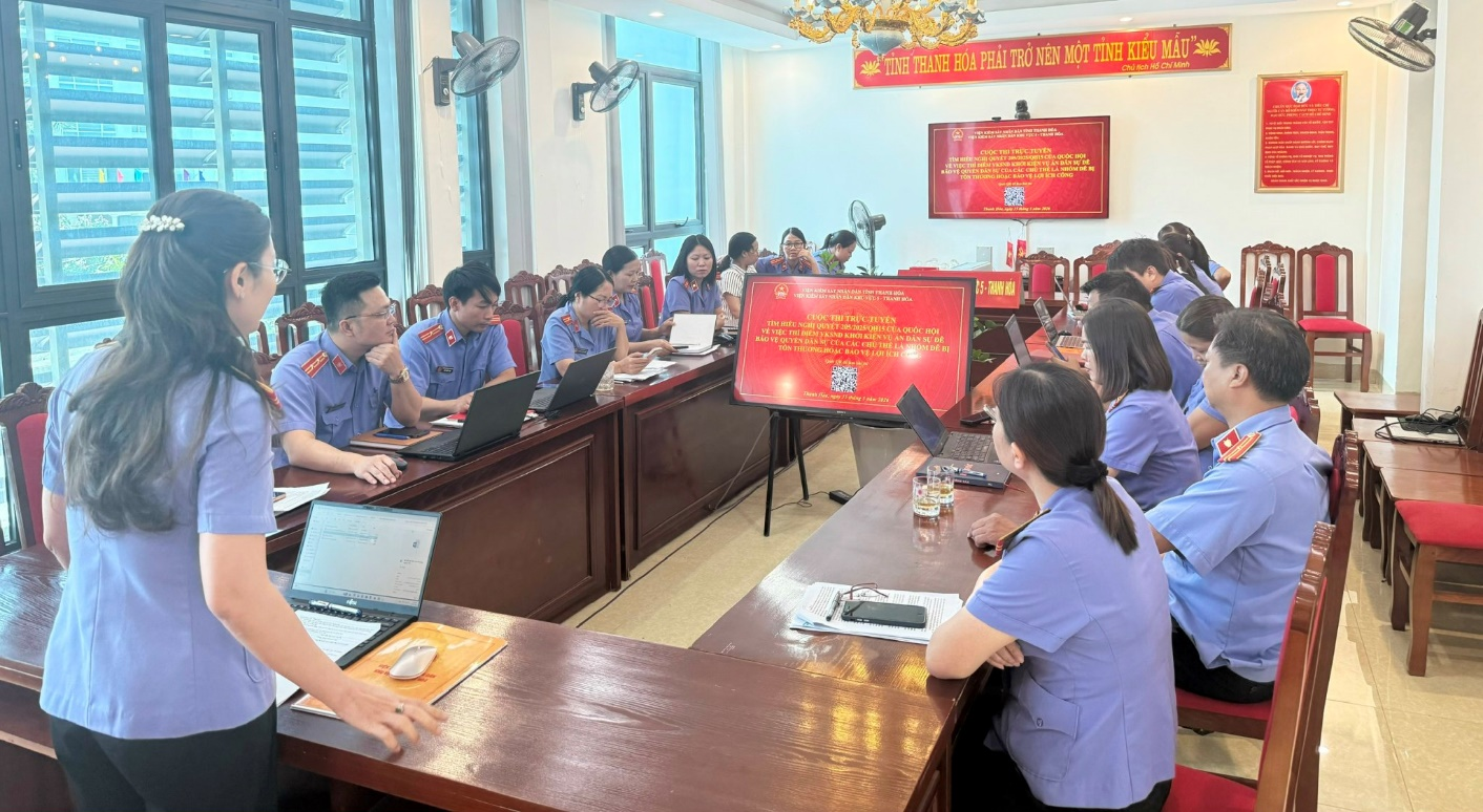 Viện KSND khu vực 5 - Thanh Hóa: Tiếp tục tăng cường ứng dụng công nghệ thông tin, tổ chức cuộc thi “Tìm hiểu Nghị quyết 205/2025/QH15 của Quốc hội” tại đơn vị bằng hình thức trực tuyến