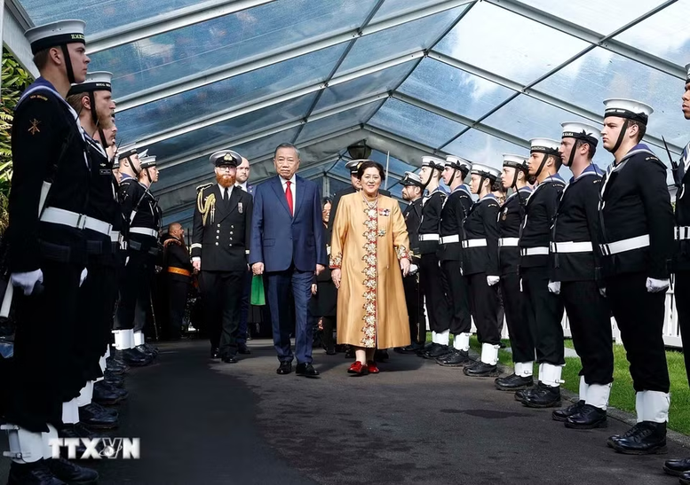 Lễ đón Tổng Bí thư, Chủ tịch nước Tô Lâm thăm cấp Nhà nước tới New Zealand