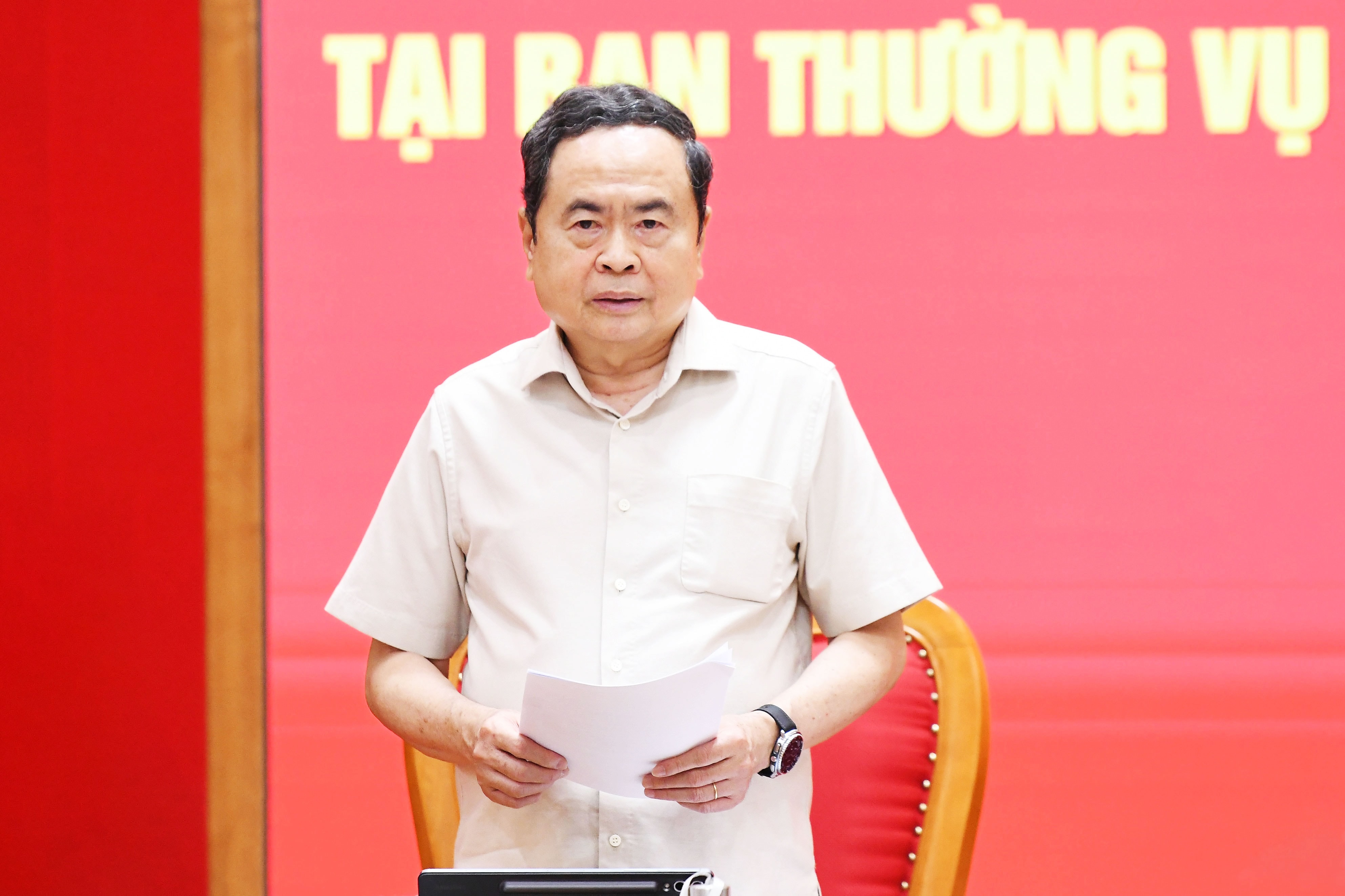 Chủ tịch Quốc hội Trần Thanh Mẫn chủ trì Hội nghị thông qua dự thảo Báo cáo kết quả kiểm tra tại Ban Thường vụ Đảng ủy các cơ quan Đảng Trung ương