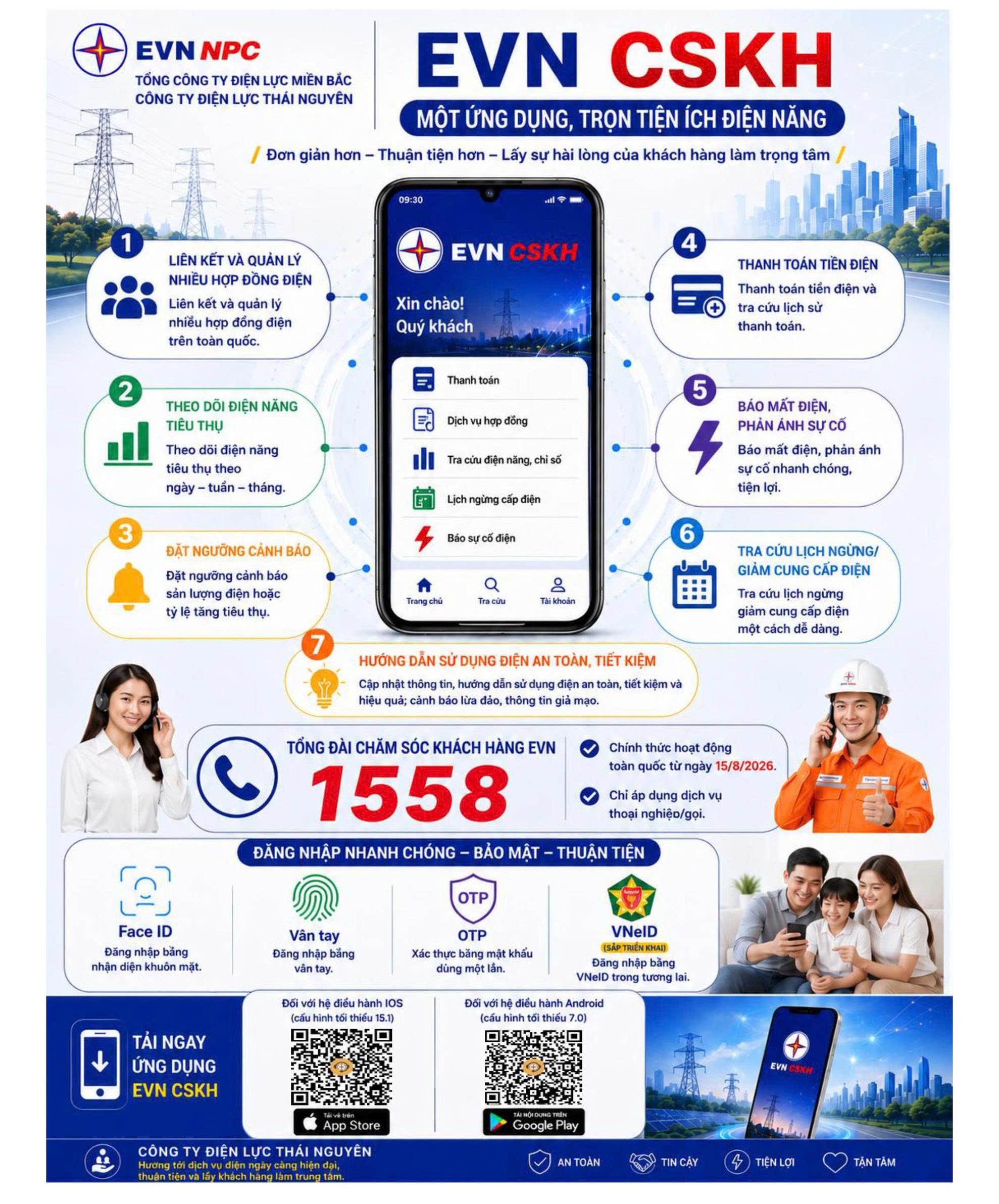 Tăng cường cung cấp thông tin dịch vụ điện qua App EVN CSKH