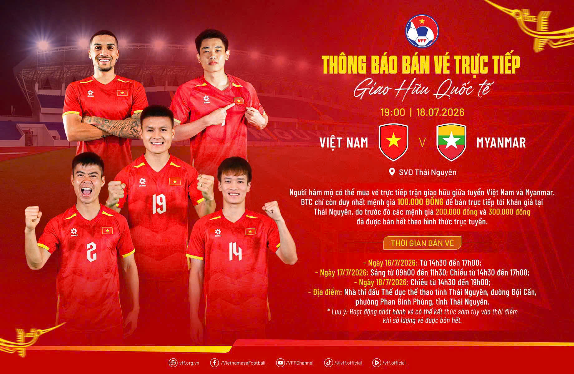 Bảo đảm an ninh, an toàn và trật tự tại trận đấu giao hữu giữa đội tuyển Việt Nam - Đội tuyển Myanmar