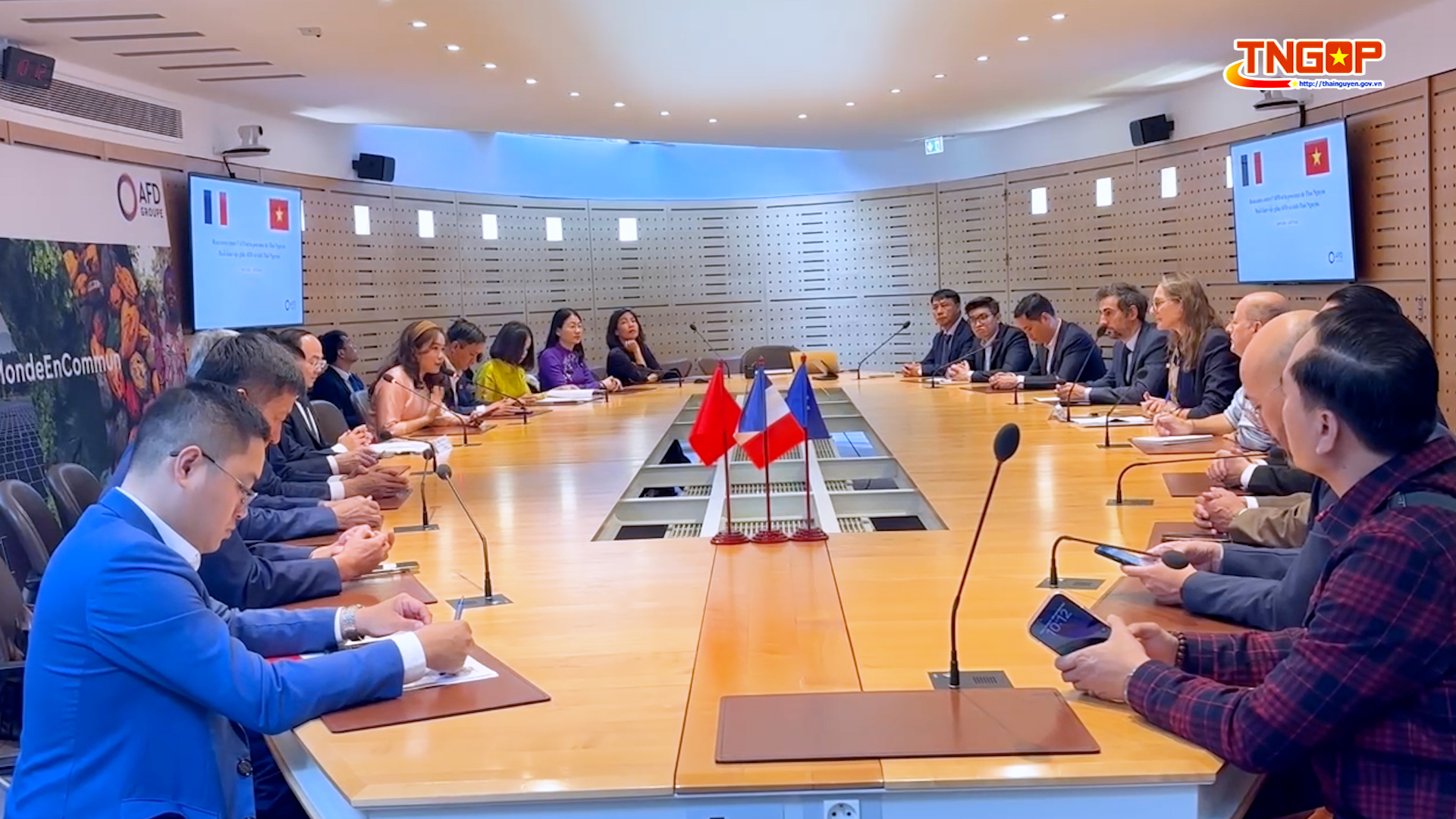 Đoàn công tác tỉnh Thái Nguyên làm việc với Cơ quan Phát triển Pháp (AFD)