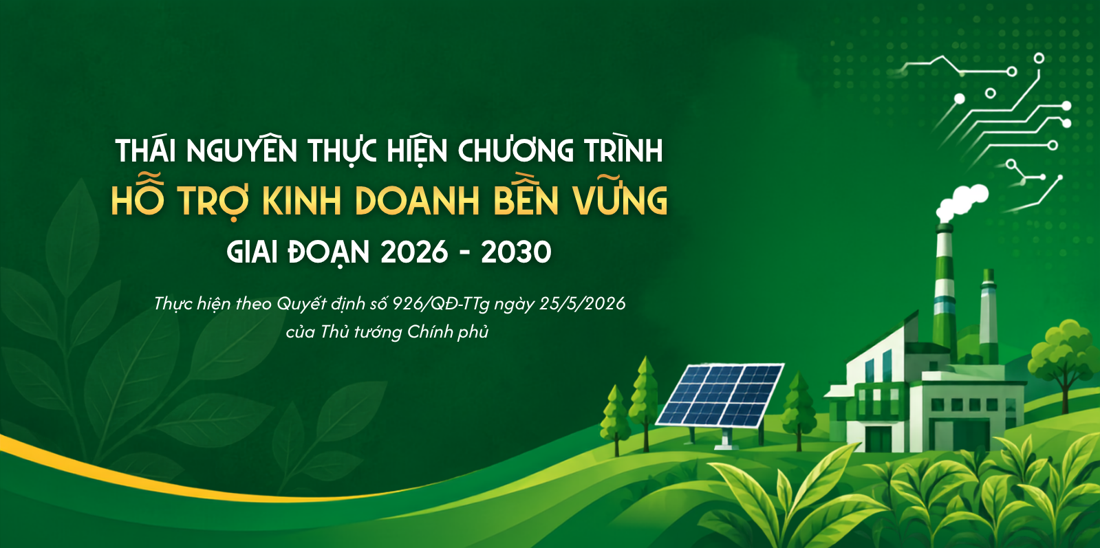 Thái Nguyên thực hiện chương trình hỗ trợ kinh doanh bền vững giai đoạn 2026 - 2030