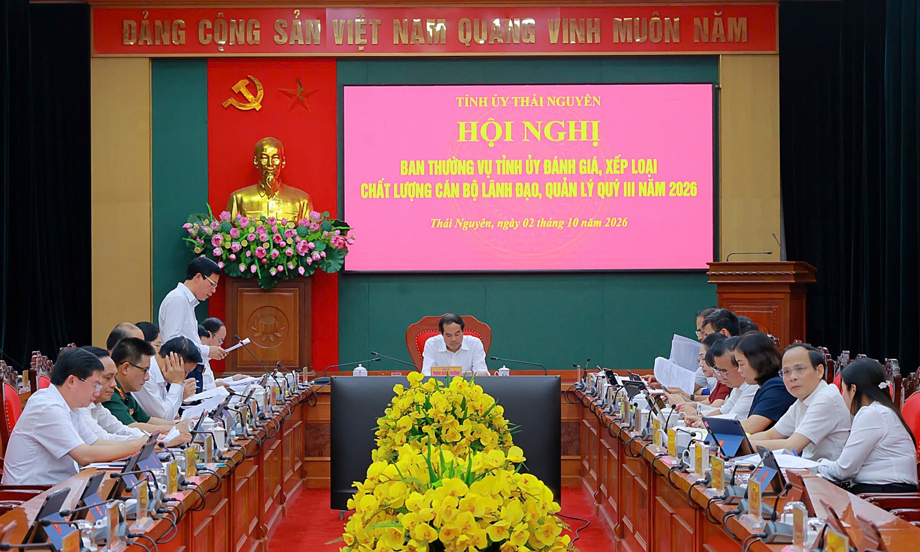 Ban Thường vụ Tỉnh ủy đánh giá, xếp loại chất lượng cán bộ lãnh đạo, quản lý quý III năm 2026