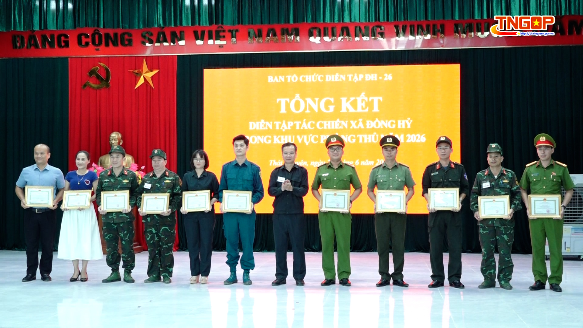 Bế mạc diễn tập tác chiến xã Đồng Hỷ trong khu vực phòng thủ năm 2026