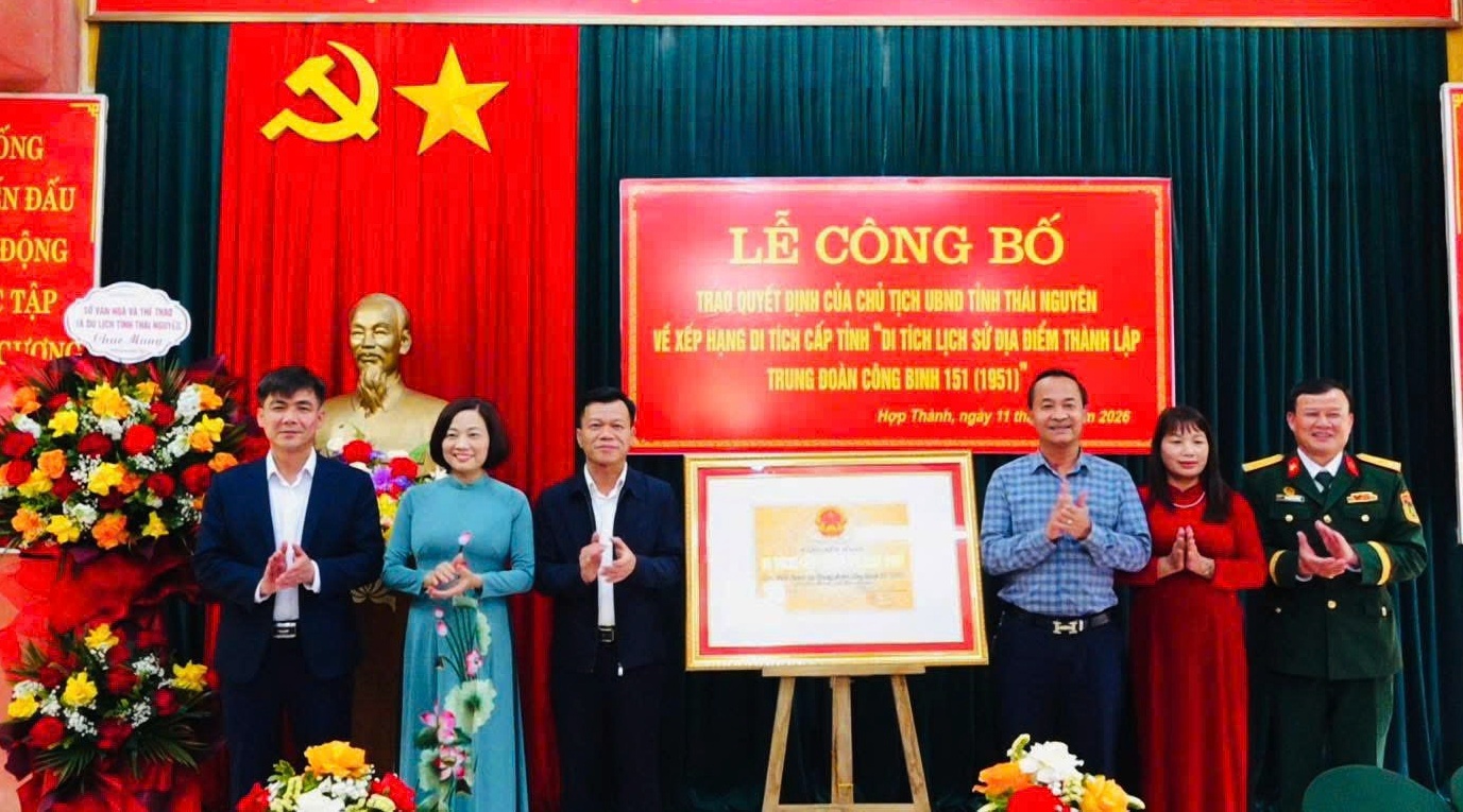 Công bố quyết định xếp hạng di tích cấp tỉnh Địa điểm thành lập Trung đoàn Công binh 151