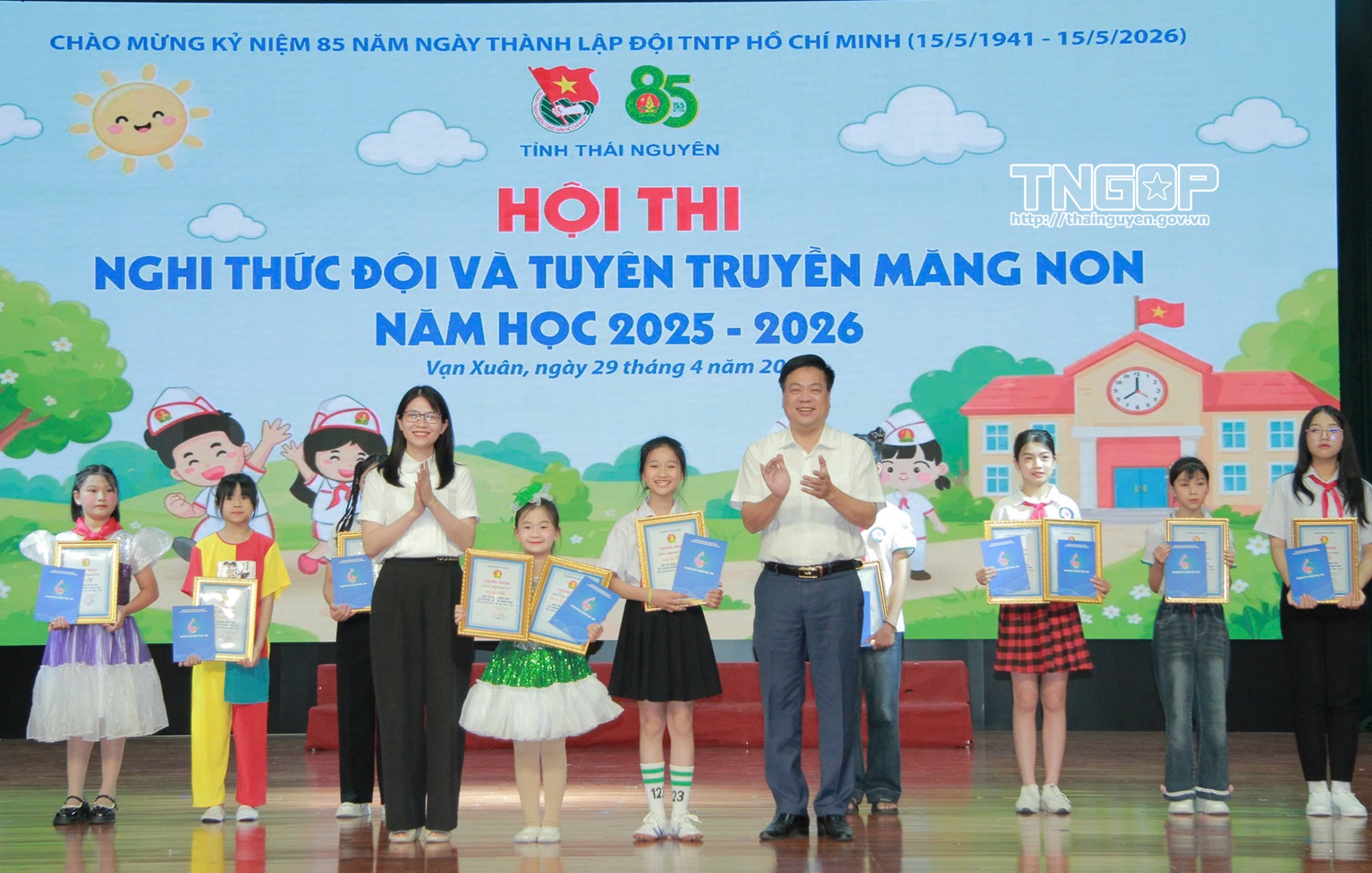 Sôi nổi Hội thi Nghi thức Đội và tuyên truyền măng non tỉnh Thái Nguyên