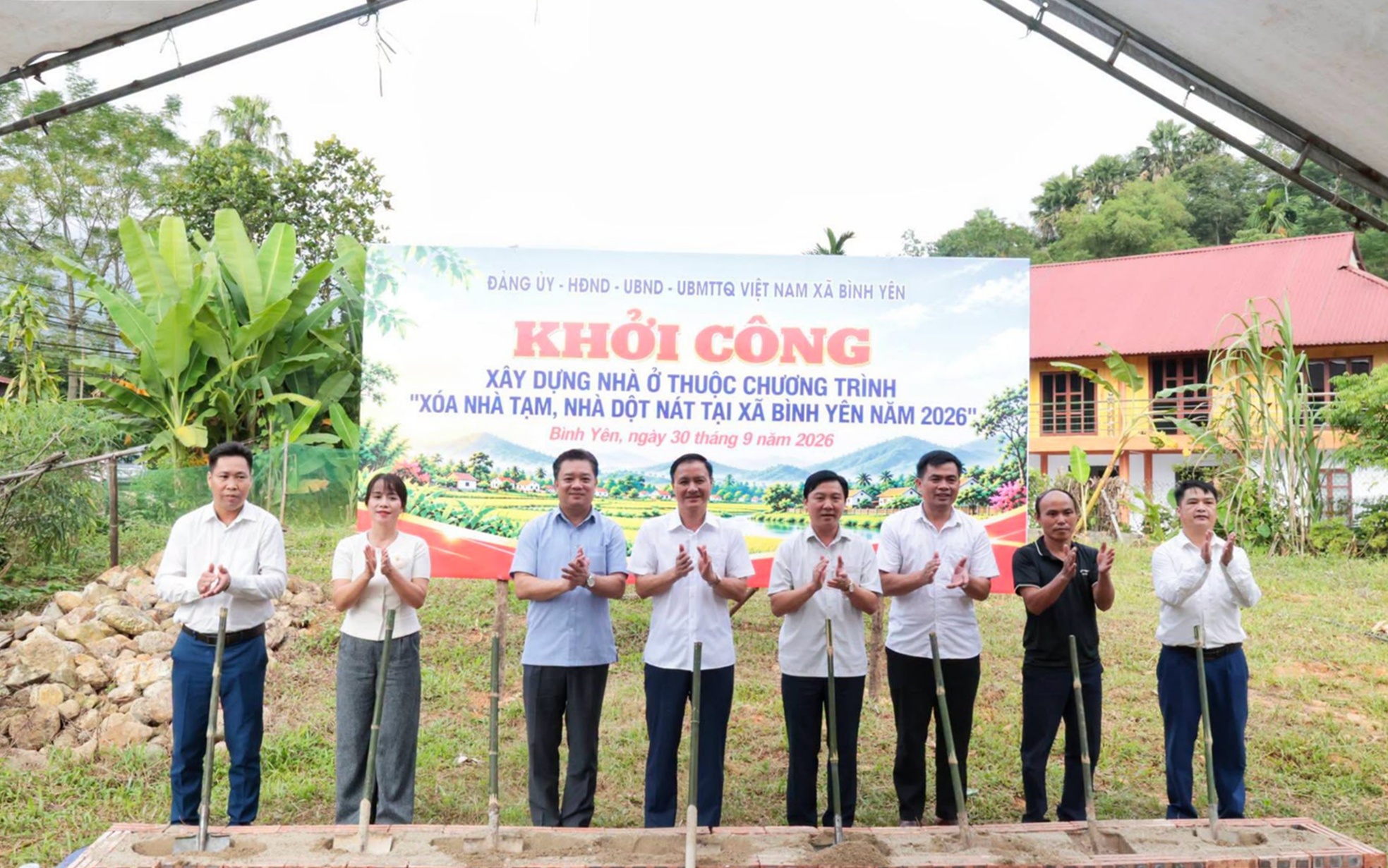Khởi công xây dựng nhà ở thuộc Chương trình xóa nhà tạm, nhà dột nát tại xã Bình Yên