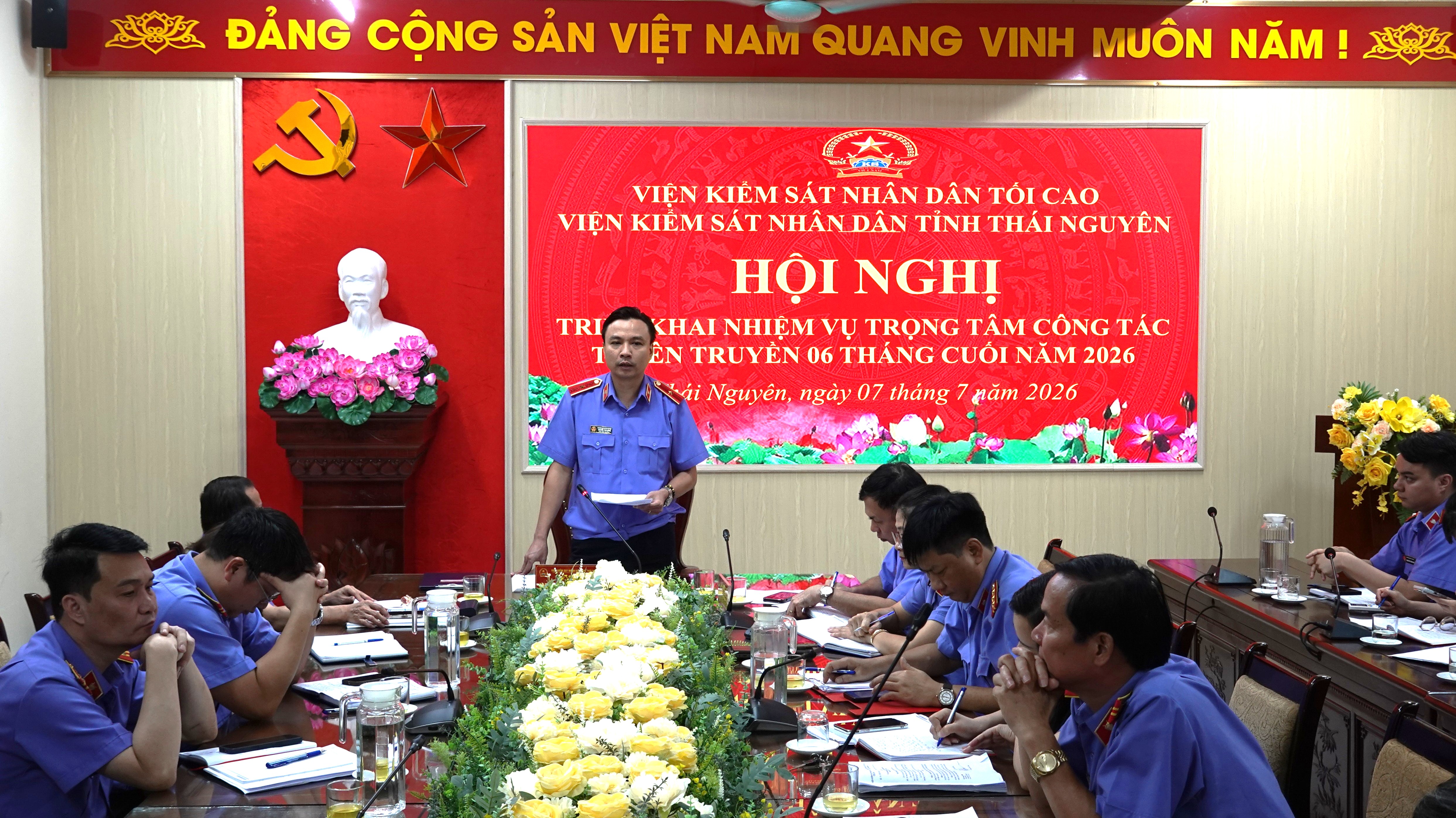 Viện kiểm sát nhân dân tỉnh Thái Nguyên tổ chức Hội nghị Triển khai nhiệm vụ trọng tâm công tác tuyên truyền 6 tháng cuối năm 2026