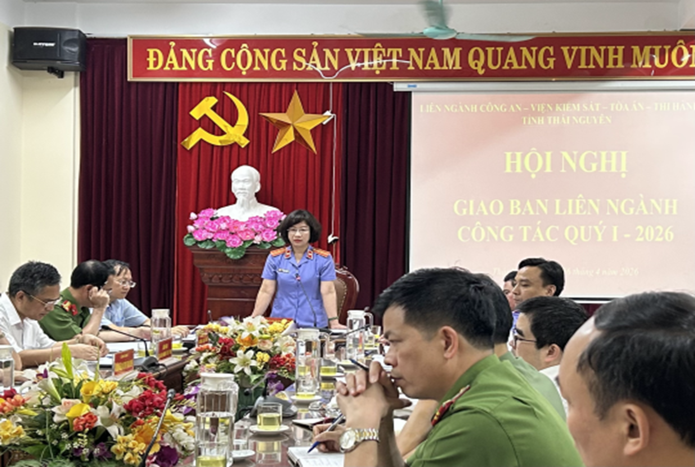 Hội nghị giao ban Liên ngành các cơ quan Công an - Viện kiểm sát – Tòa án - Thi hành án dân sự tỉnh Thái Nguyên Quý I năm 2026