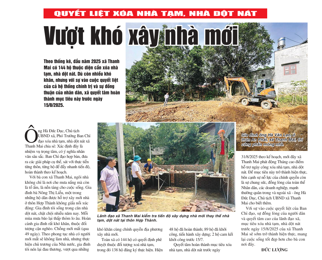 Vượt khó xây nhà mới