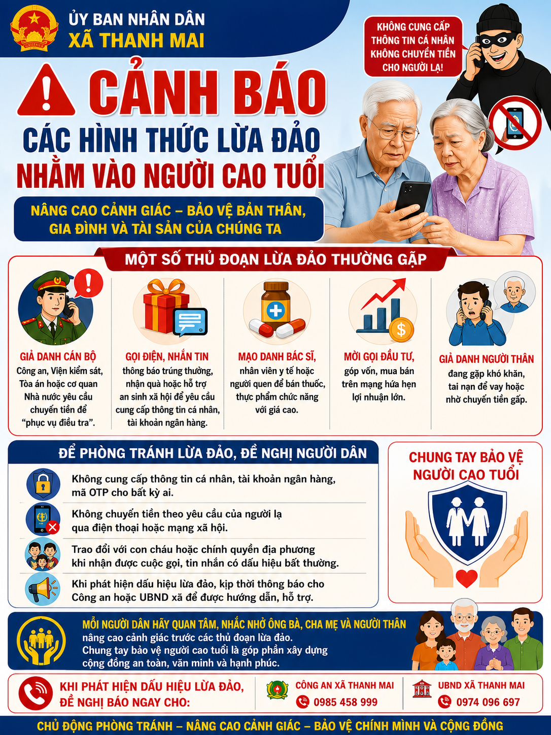 CẢNH BÁO CÁC HÌNH THỨC LỪA ĐẢO NHẰM VÀO NGƯỜI CAO TUỔI