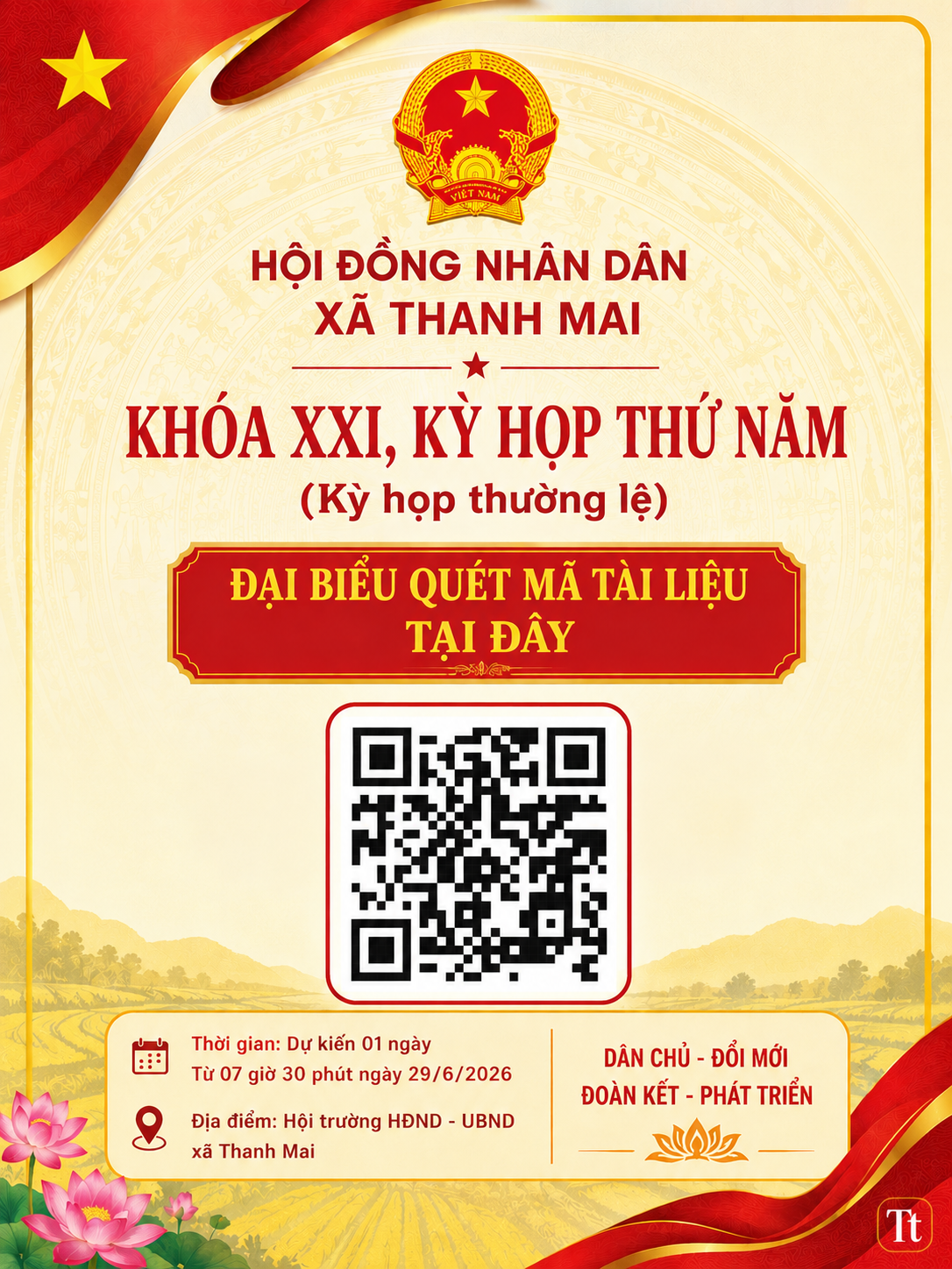TÀI LIỆU KỲ HỌP THƯỜNG LỆ HĐND XÃ THANH MAI KHÓA XXI
