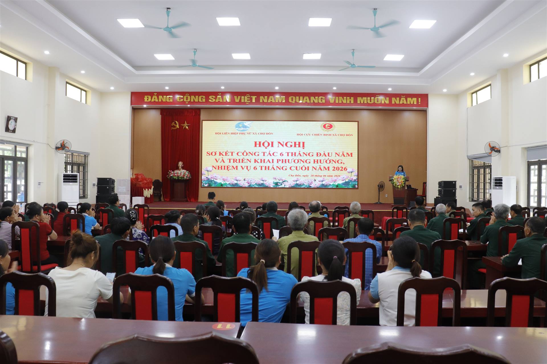 Hội Cựu chiến binh và Hội Liên hiệp Phụ nữ xã Chợ Đồn đánh giá kết quả công tác 6 tháng đầu năm, triển khai nhiệm vụ 6 tháng cuối năm 2026