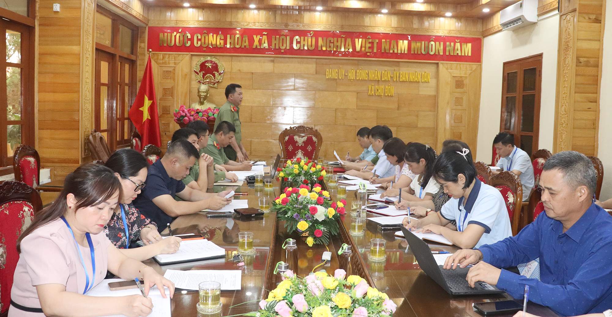 Đoàn kiểm tra công tác bảo vệ bí mật nhà nước tỉnh Thái Nguyên làm việc tại xã Chợ Đồn