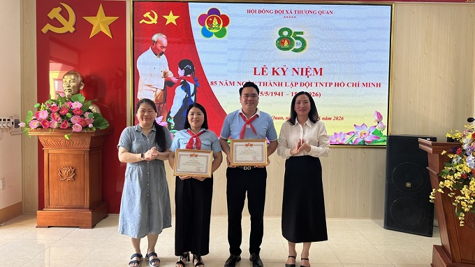 Hội đồng đội xã Thượng Quan kỷ niệm 85 năm thành lập Đội Thiếu niên Tiền phong Hồ Chí Minh