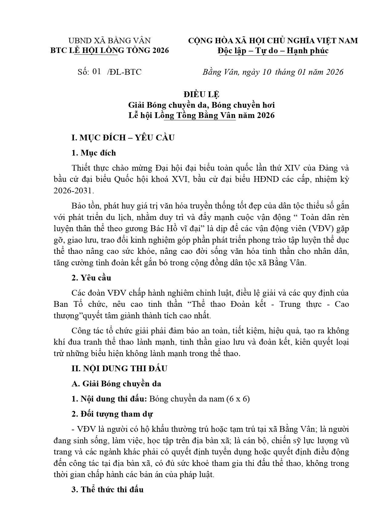 ĐIỀU LỆ