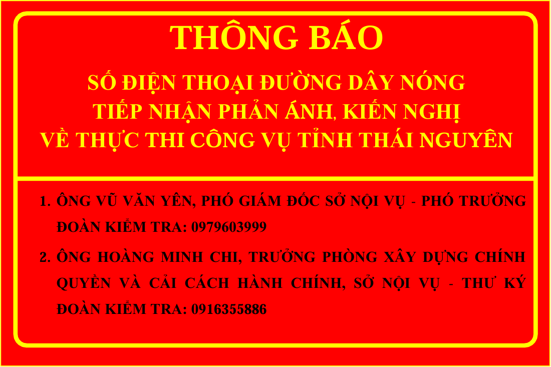 Công khai số điện thoại tiếp nhận phản ánh, kiến nghị về thi hành công vụ năm 2026
