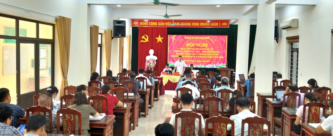 Hội nghị Ban&nbsp;Chấp hành Đảng ủy&nbsp;xã mở rộng đánh giá kết quả 6 tháng đầu năm, triển khai nhiệm vụ trọng tâm 6 tháng cuối năm 2026