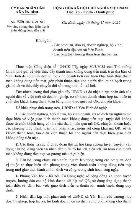 Tăng cường thanh toán không dùng tiền mặt trong giao dịch