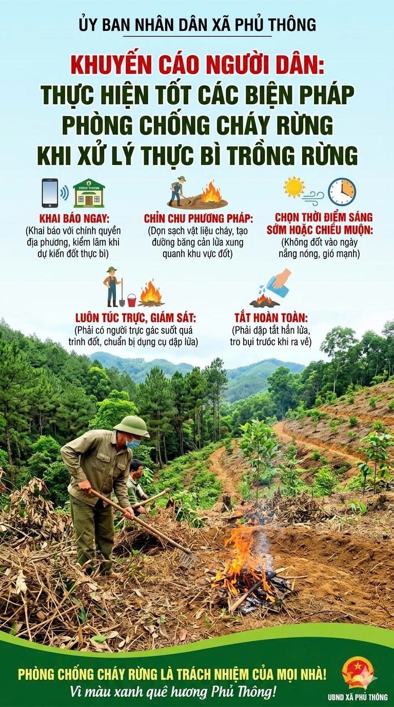 PHÒNG CHỐNG CHÁY RỪNG KHI XỬ LÝ THỰC BÌ TRỒNG RỪNG